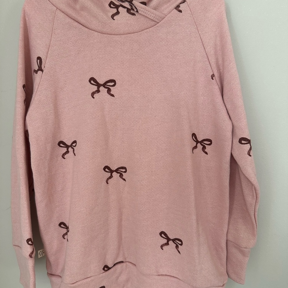 Childhoods Pink Cowl Neck Sweater with Bow Accents